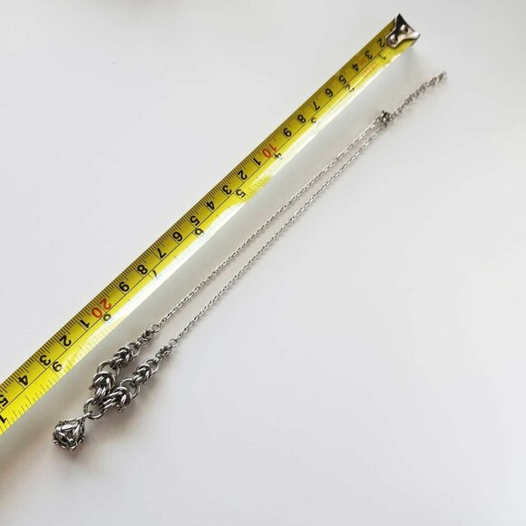 Medieval gothic chainmail choker necklace with a small silver chain - Picture 5 of 7